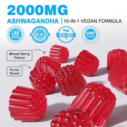 EnvyDeal 2 Pack Ashwagandha Gummies for Immune Support, 2000mg Organic Ashwa