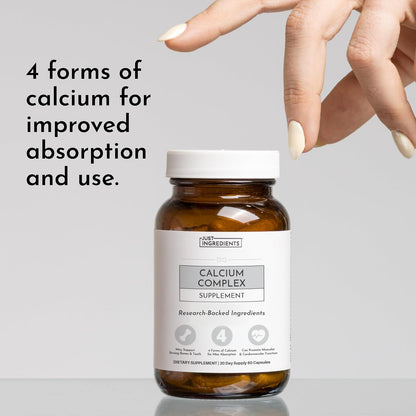 Calcium Complex – 60‑Capsule Featuring Aquamin® Red Algae, Calcium Citrate, Bisglycinate & Malate, Vitamin D3 (VegD3®) & K2 (K2Vital®), Vitamin C, Boron & L‑Lysine – Optimized Absorption & Bone Health