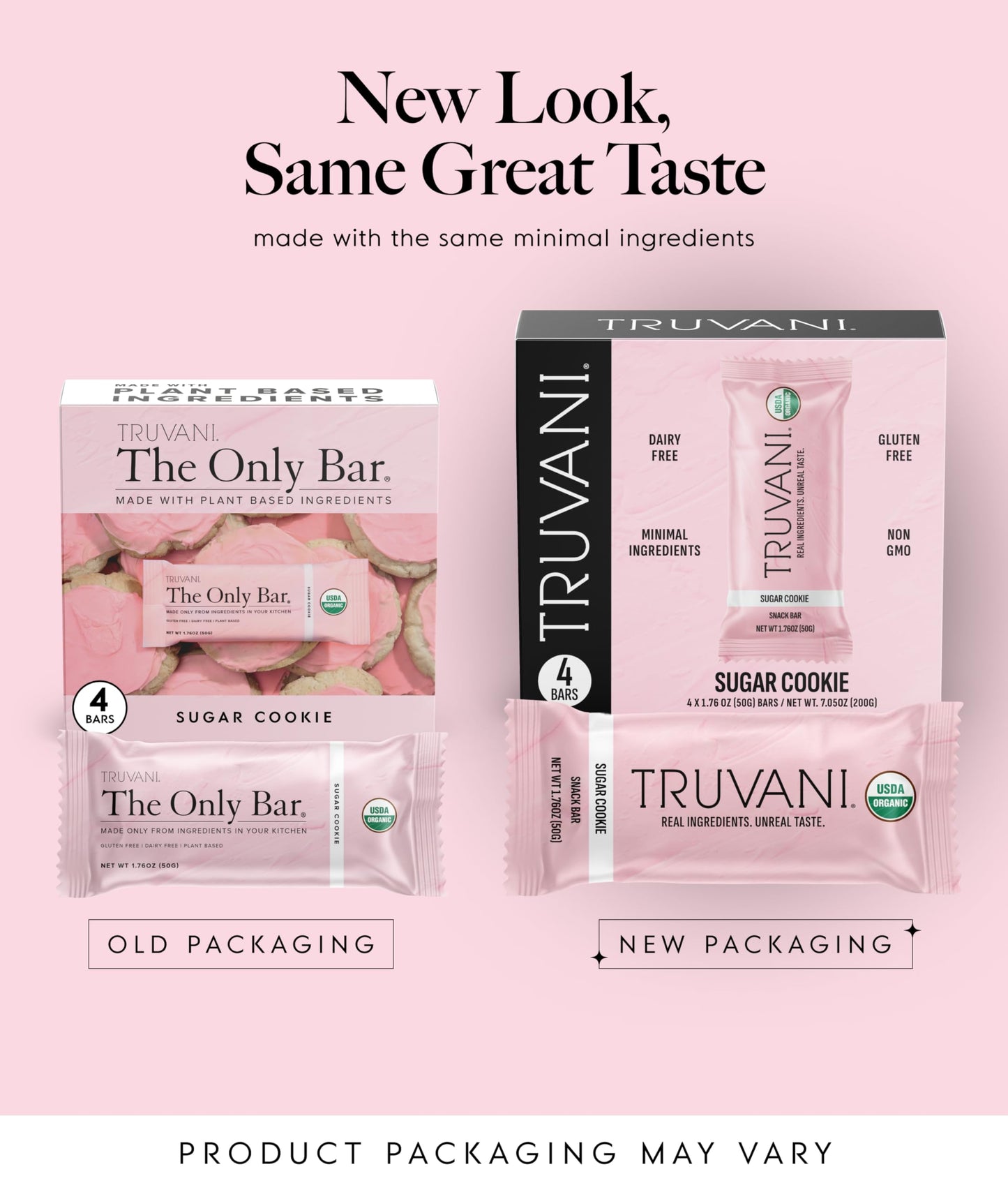 Truvani Plant Based Snack Bars | Variety | 12 Pack | Vegan | 5-8g Protein | USDA Organic and Vegan | Dairy, Soy, and Gluten Free | Individually Wrapped
