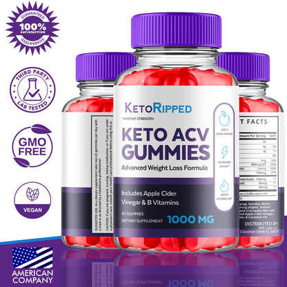 (5 Pack) Keto Ripped ACV Gummies, Keto Ripped ACV Gummies Advanced Weight Loss