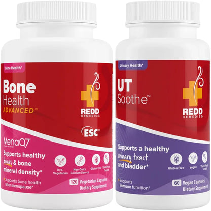 Redd Remedies Bone Health Advanced, 120 Capsules, and UT Soothe wih Probiotics, 60 Capsules