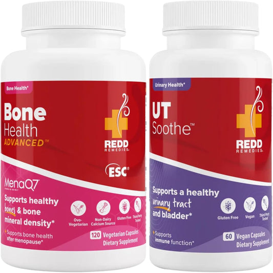 Redd Remedies Bone Health Advanced, 120 Capsules, and UT Soothe wih Probiotics, 60 Capsules