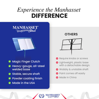 Manhasset Music Stand for Sheet Music - 48 Symphony Model - Long Lasting, Durable Manhasset Stand - Adjustable Height - 26" to 48" - Made in the USA