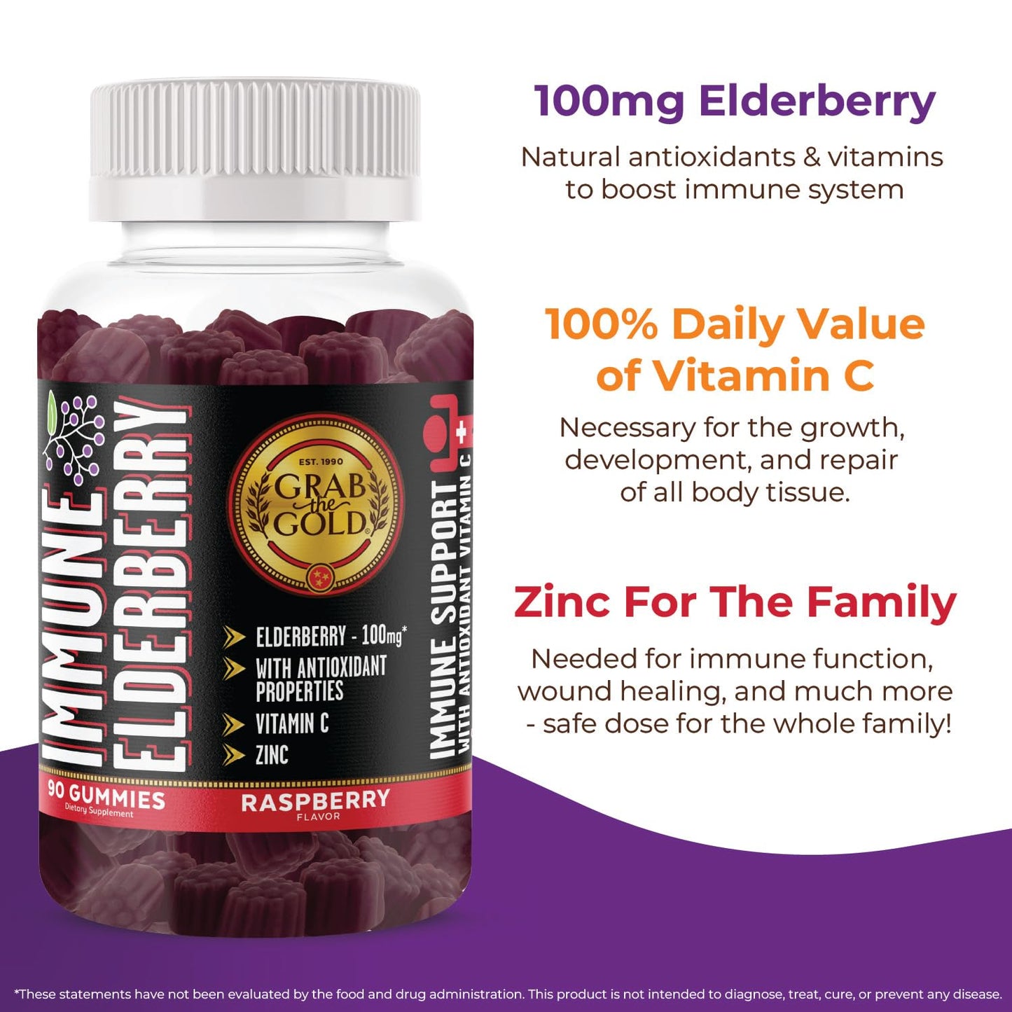 Grab The Gold Protein Bars & Immune Gummies Bundle Vitamin C Zinc