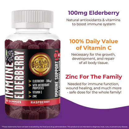 Grab The Gold Protein Bars & Immune Gummies Bundle Vitamin C Zinc