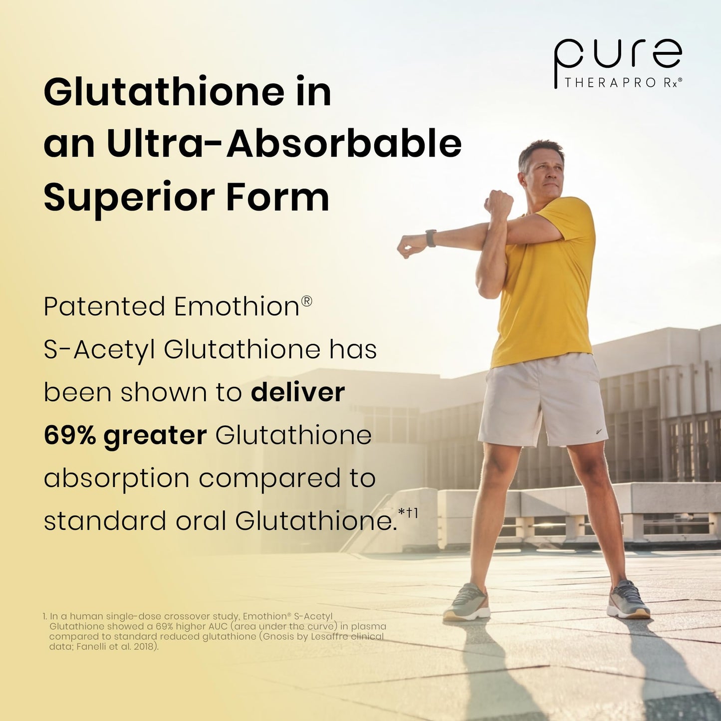 Pure Therapro Rx S-Acetyl Glutathione Gold, Extra-Strength | Patented Acetylated Form of Glutathione (EMOTHION) from Italy | Pharmaceutical Grade | Zero Fillers (60 Capsules (300mg))