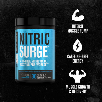 Nitric Surge Stim Free Pre Workout Powder - Caffeine Free Nitric Oxide Supplement
