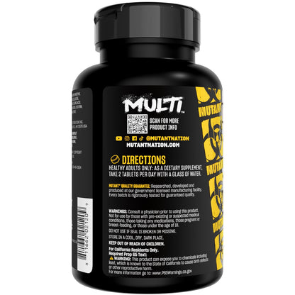 Mutant Multi - High Potency Vitamins with 75+ Ingredients Specifically Formulated for Heavy Lifting, 60 Tablets