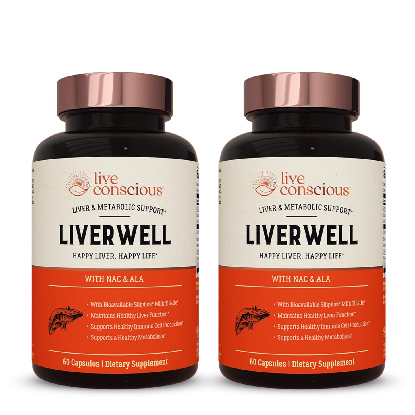 LiverWell Liver Cleanse, Rejuvenation, Metabolic Support - Liver Supplement for Liver Health w/Highly Bioavailable Milk Thistle Extract, N-Acetyl Cysteine, Alpha Lipoic Acid, Zinc, Selenium - 60 Caps
