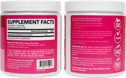Creatine for Women, Unflavored, 300gm, 3g, Energy & Lean Muscle Support | Micronized Creatine Monohydrate Per Serving, Mental Clarity Support, Post Workout Recovery, Non-GMO, 100 Servings, Vegan