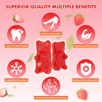 Calcium Citrate Gummies 1200 mg, Calcium Supplement for Women & Men | Ultimate Absorption Calcium Gummies for Muscle & Immune Support, Strawberry Flavor, 60 Count