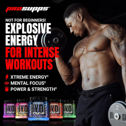 PROSUPPS Hyde Xtreme Hard-Hitting Energy Pre-Workout, Watermelon, and Creatine 300 Bundle