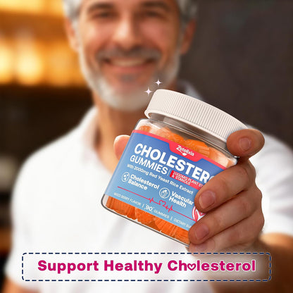 Cholesterol Lowering Supplements Gummies, Cholesterol Gummies with Plant Sterols & Stanols, Red Yeast Rice, Lower Cholesterol Naturally – Vegan, Non-GMO, Mixed Berry Flavor, 90Ct