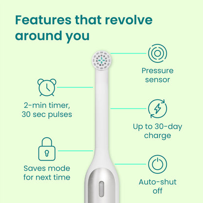 Quip Rev Oscillating Electric Toothbrush, Mirror Mount, Travel, Blue Stone