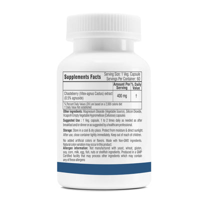Trexgenics CHASTEBERRY 0.5% Agnuside 400 mg Women's Health Support Vegan & Non-GMO