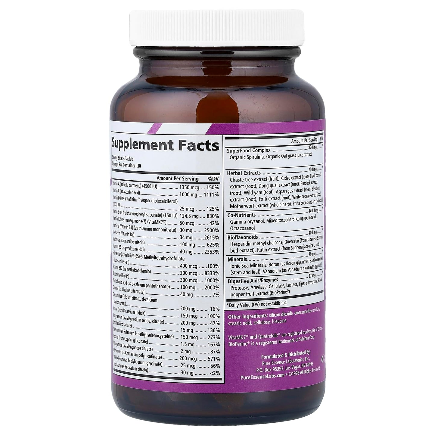 Pure Essence Labs ProFema - Multivitamin for Women - Natural Menopause Relief Supplement - Promotes Hormone Balance, Reduces Hot Flashes, Mood Swings, Night Sweats (60 Capsules)