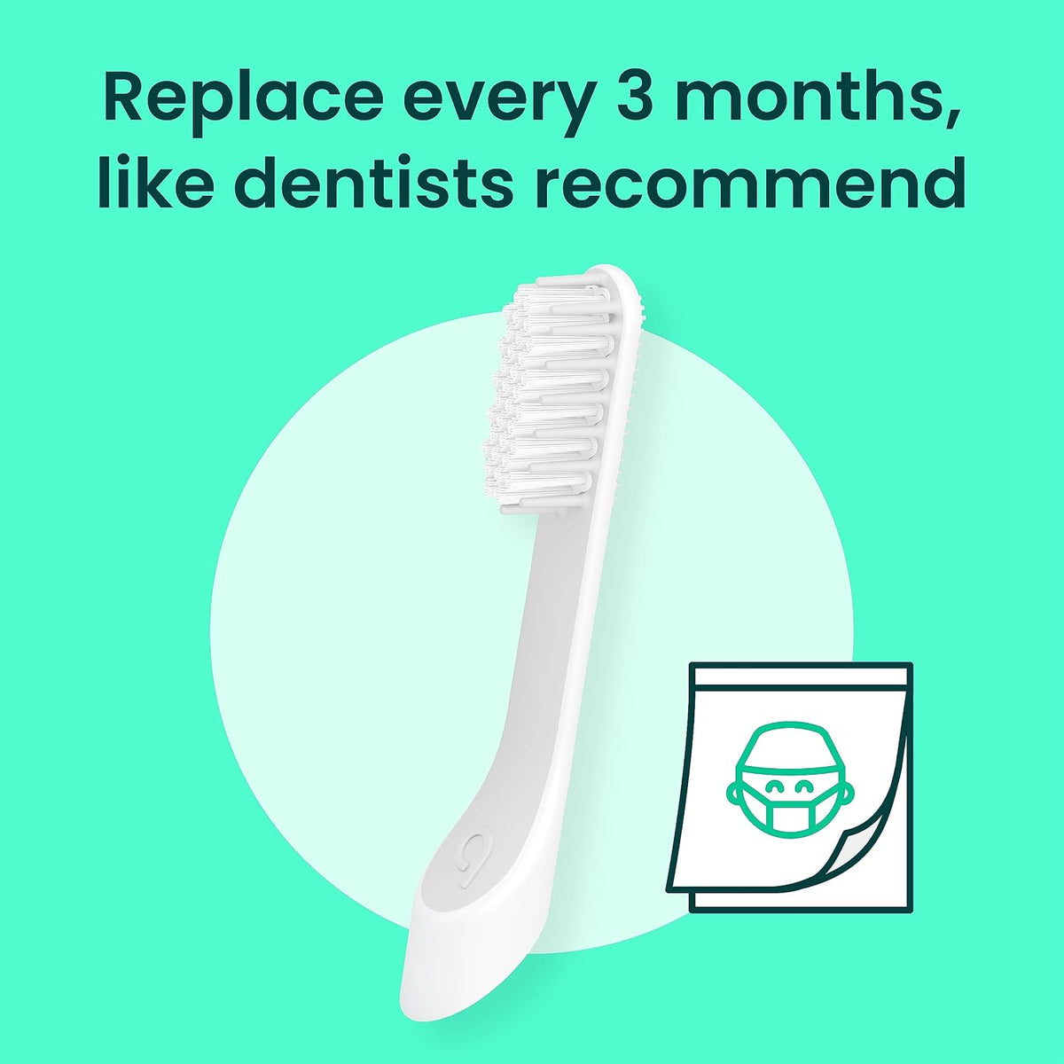 quip Sonic Toothbrush Replacement Heads for Adults, White, 3 Pack