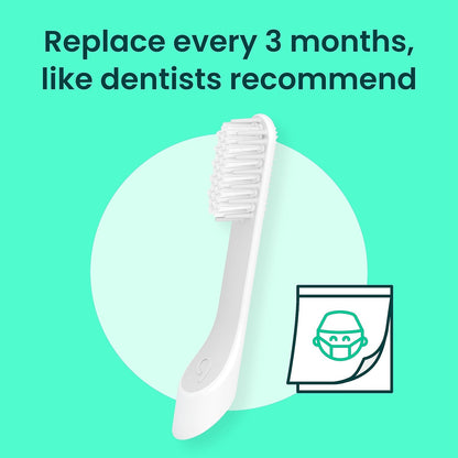 quip Sonic Toothbrush Replacement Heads for Adults, White, 3 Pack