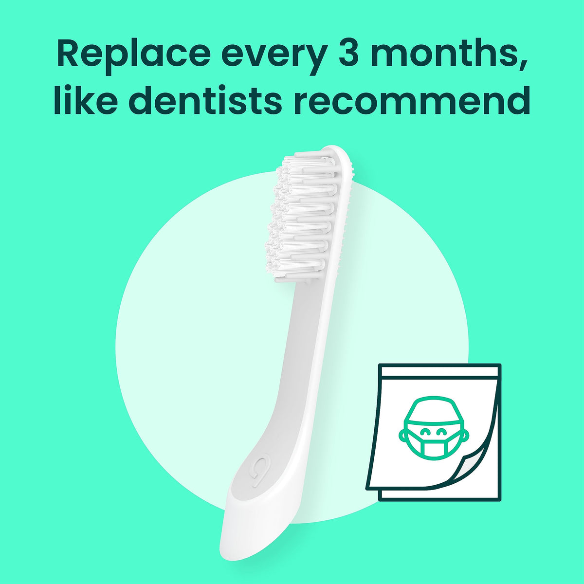 quip Sonic Toothbrush Replacement Heads for Adults, White, 3 Pack