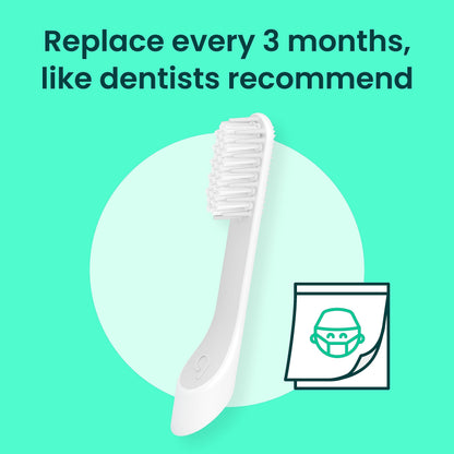quip Sonic Toothbrush Replacement Heads for Adults, White, 3 Pack