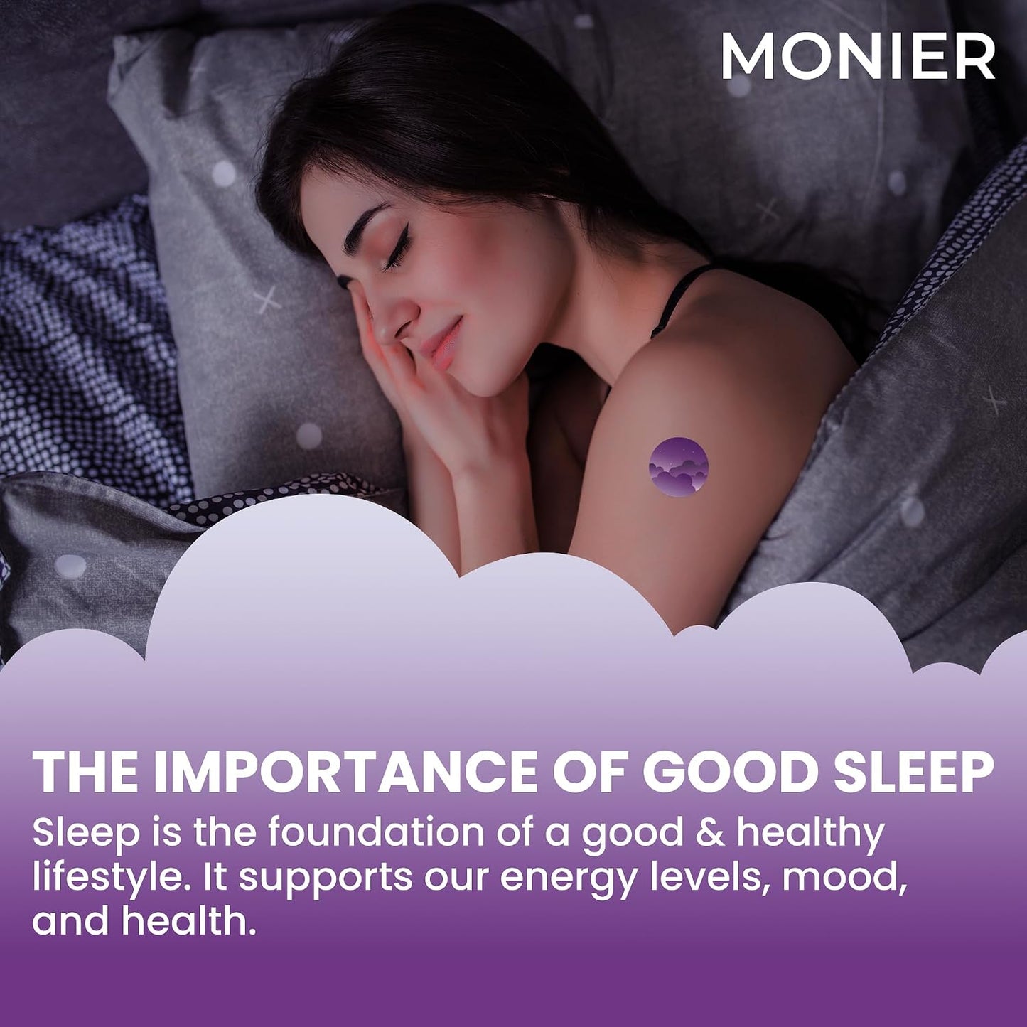 MONIER Sleep Patches for Adults Extra Strength | Easy-to-Apply Sleep Patch | With Melatonin & Valerian, Relax & Wake Up Refreshed, Long-Lasting Night Comfort For Men & Women, 60 Patches