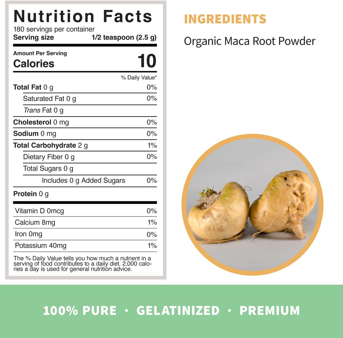 Organic Gelatinized Maca Root Powder, Superfood, Adaptogen, 1 lb