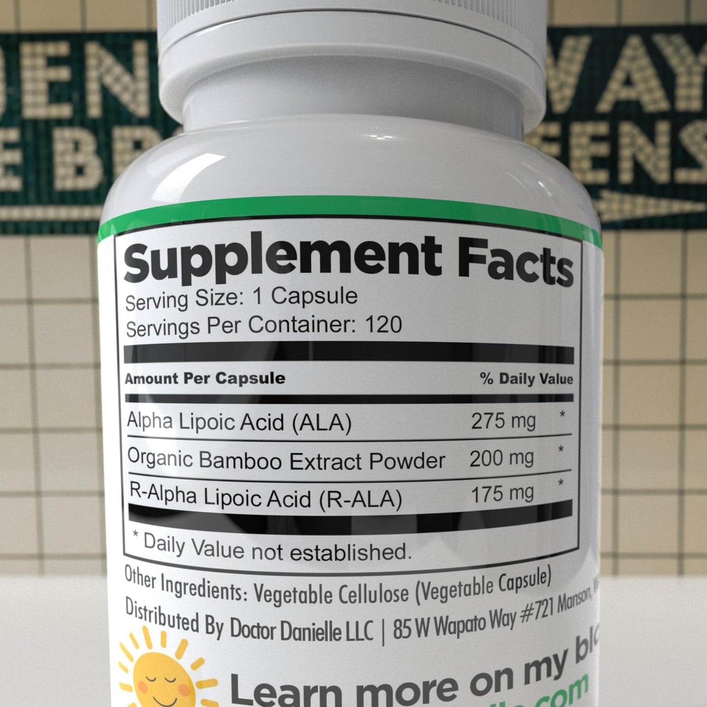 Alpha-Lipoic Acid by Dr. Danielle, Neuropathy Support, Non-GMO, Gluten-Free, Vegan, Soy-Free, Promotes Healthy Blood Sugar, Alpha R Lipoic Acid R-ALA, R-ALA, 120 Veggie Caps