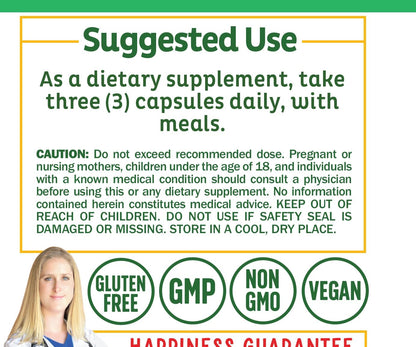 Adrenal Wellness Ashwagandha & More - Organic Mind, Body Support by Dr. Danielle, 120 Capsules