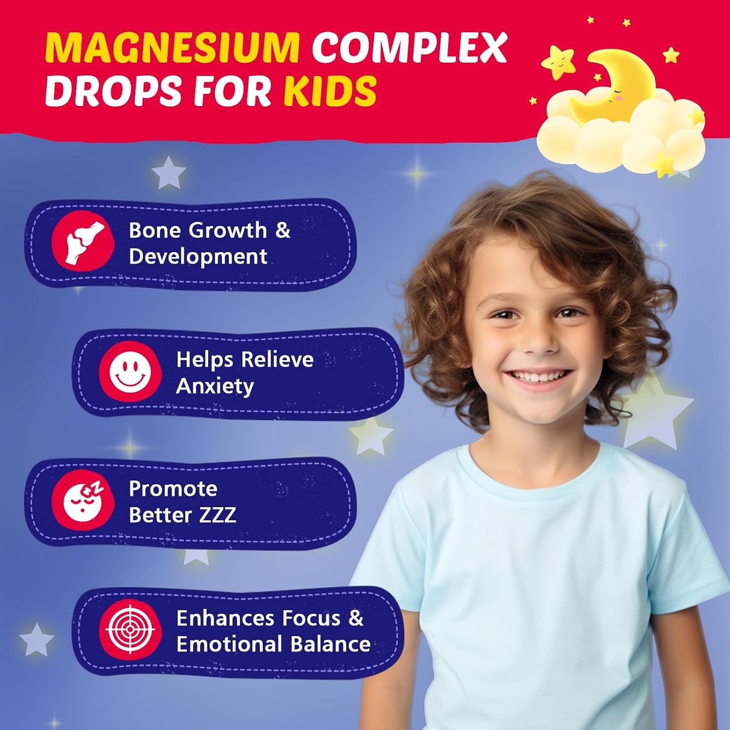 Magnesium Glycinate Liquid for Kids with L-Theanine, Omega-3 | Vitamin D3, K2, Zinc, Kids Magnesium Liquid Drops for Sleep & Calm, Brain, Bone, Sugar Free, Raspberry Flavor, 2 Bottles