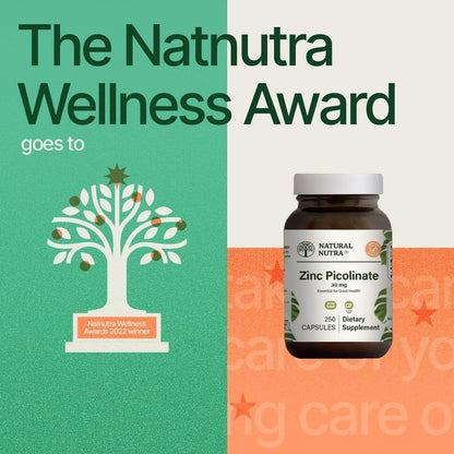 Natural Nutra Zinc Picolinate 30 mg, Double Strength, Raw and Pure, Highly Bioavailable Supplement for Growth and Immune Support, Helps Promote Skin Health, Helps Support Metabolic System 100 Capsules