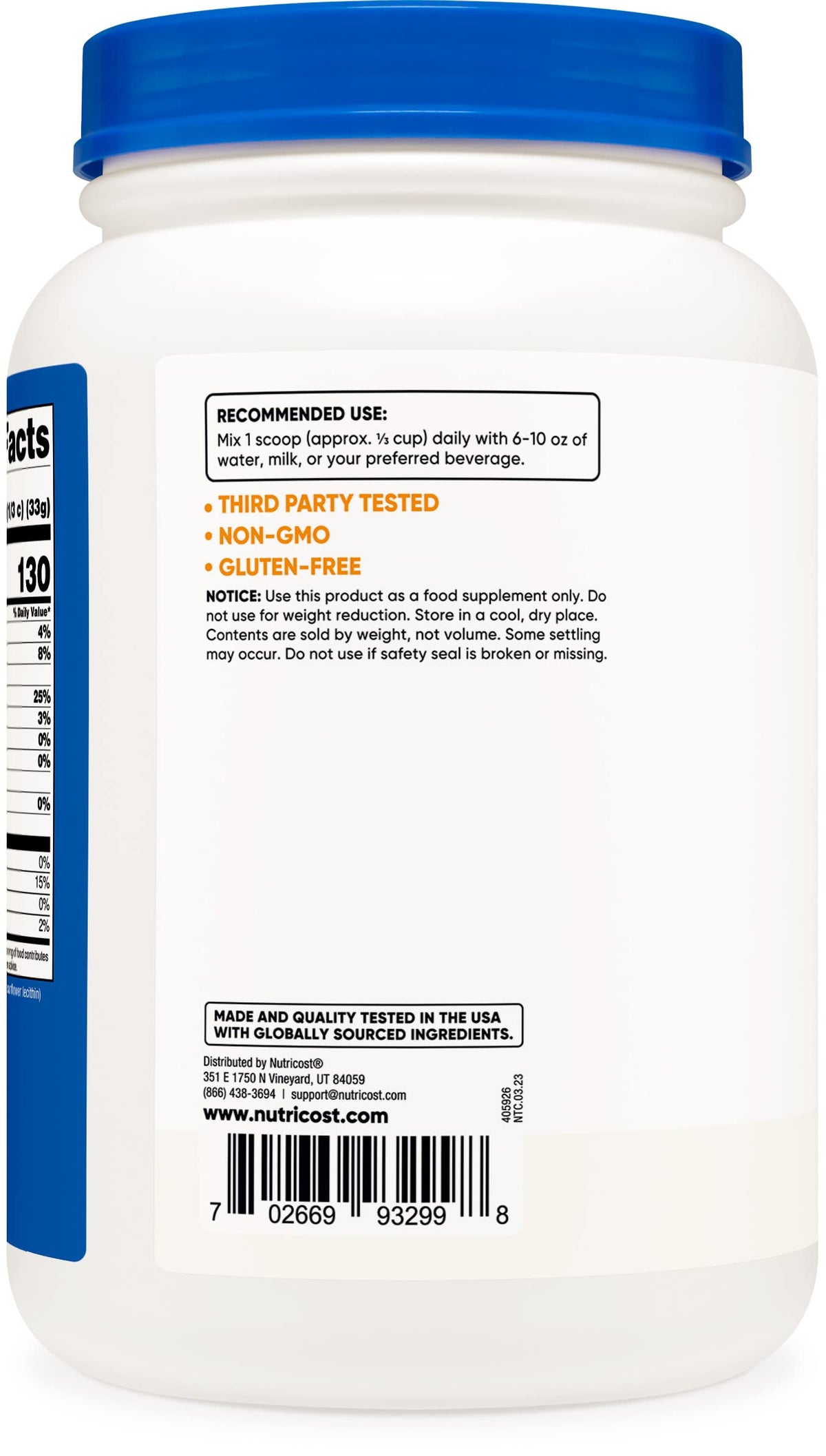 Nutricost Whey Protein Concentrate (Unflavored) 2LBS - Gluten Free & Non-GMO