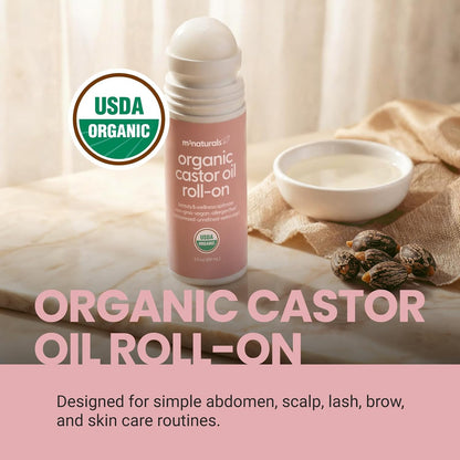 Organic Castor Oil Roll On - Extra Virgin, Unrefined & Hexane-free (3oz)