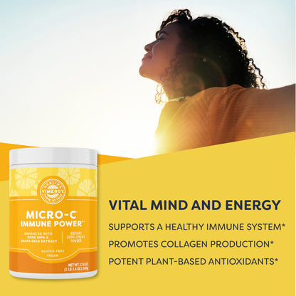 Vimergy Micro-C Immune Power TM *- 250g– 69 Servings – 2000mg/serving – Gentle Form – Antioxidant Phytonutrients – Immune & Nerve Support – Benefits Bone & Cartilage – Gluten-Free – Kosher – Vegan