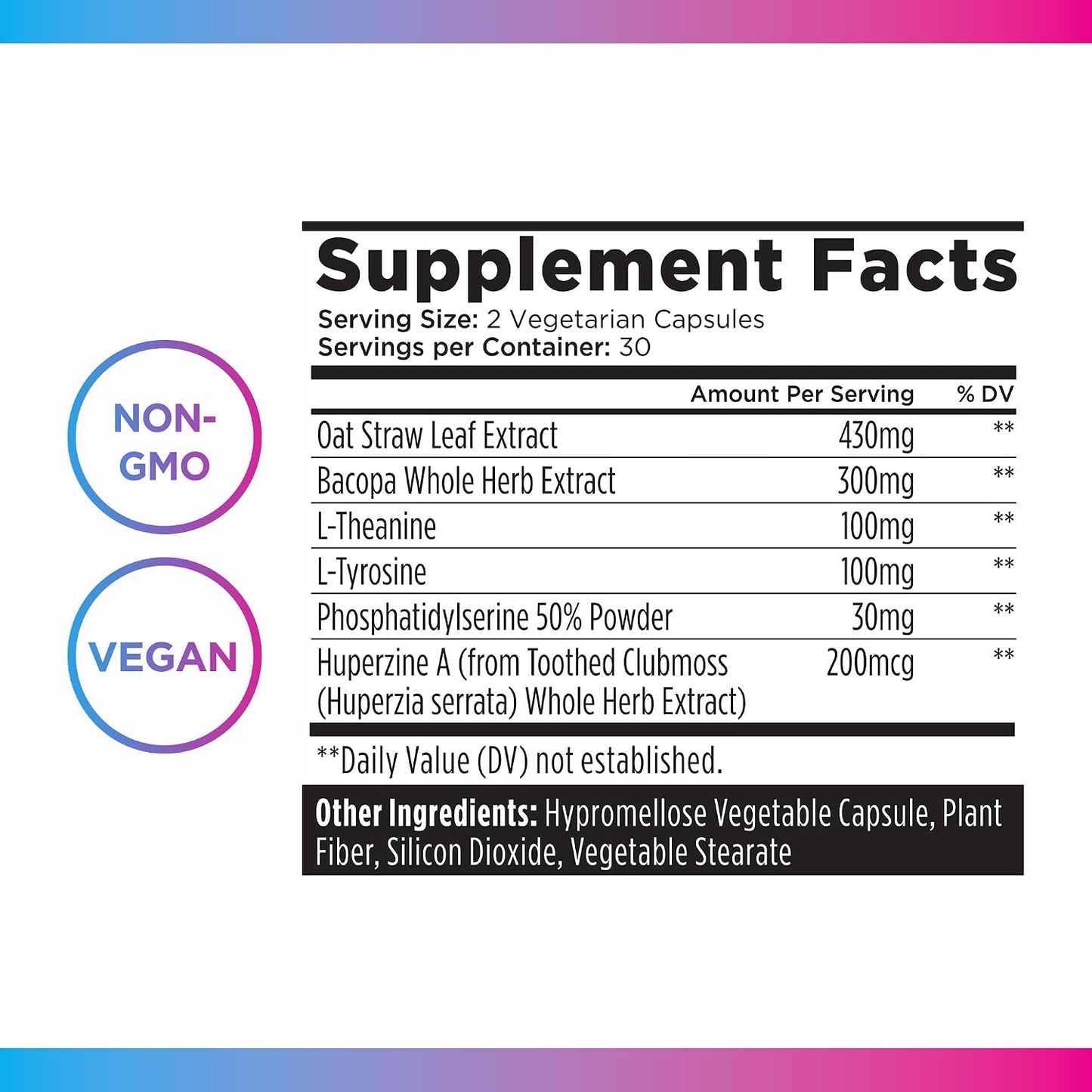 Livingood Daily Brain Supplements for Memory & Focus, Nootropic Pills with Bacopa, L Theanine, L Tyrosine, Amino Acids & More, Cognitive Support for Men & Women, Vegan, Gluten Free, 60 Capsules