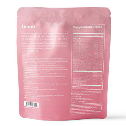 BEAM Glow Hormone Support & Cortisol Supplement for Women - Daily Vitamins for Women with Ashwagandha, Selenium, Zinc, Vitamin A, Biotin for Cycle Health, Mood & Energy, Strawberry Kiwi, 15 Servings