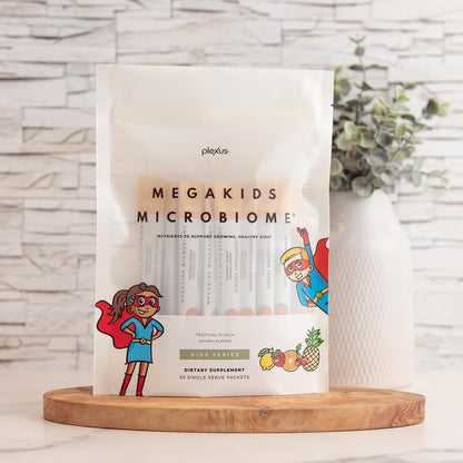 Plexus MegaKids Microbiome® 30 Single Serve Packets | 50mg vegetarian DHA, choline, lutein & prebiotic fiber — suitable for kids 2+
