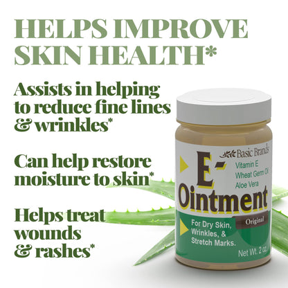 Vitamin E Moisturizing Cream, 2 oz | Vitamin E, Wheat Germ Oil, Aloe Vera Oil for Scars, Fine Lines & Wrinkles