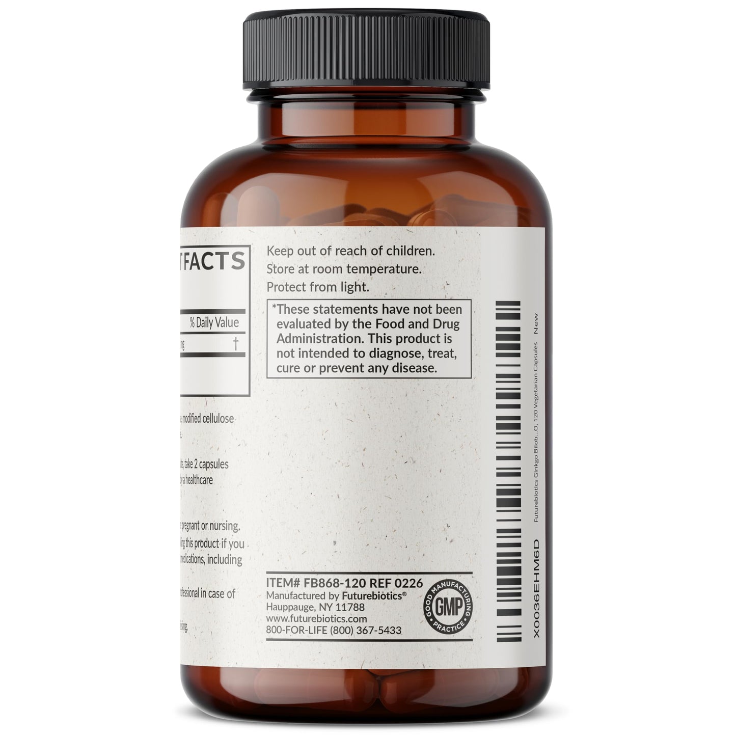 Futurebiotics Ginkgo Biloba Extra Strength Supports Brain Function & Memory Support, 120 Vegetarian Capsules