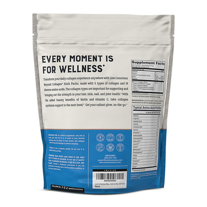 Live Conscious Collagen Peptides Powder - Naturally-Sourced Hydrolyzed Collagen Powder - Hair, Skin, Nail, and Joint Support - Type I & III Grass-Fed Collagen Supplements for Women and Men - 16oz