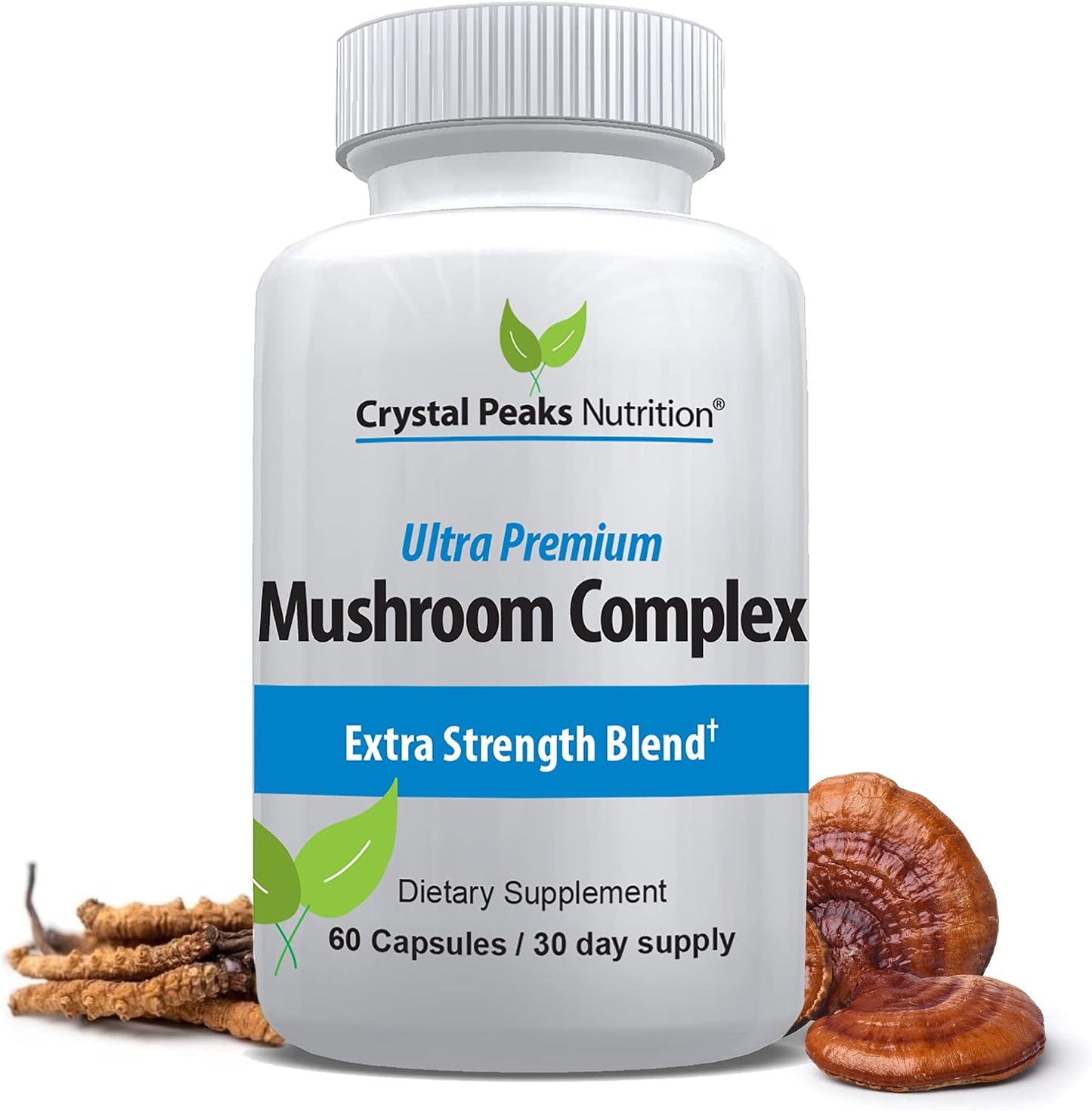 Mushroom Superfood Master Blend Mushroom Capsules Supplement, 10 Mushroom Complex & Adaptogens - Lions Mane, Chaga, Cordyceps, Reishi Extract & More - 60 Capsules