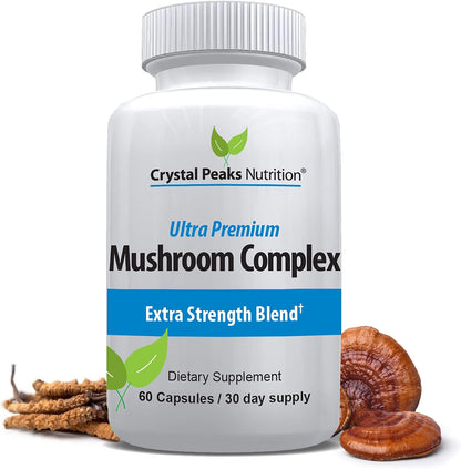 Mushroom Superfood Master Blend Mushroom Capsules Supplement, 10 Mushroom Complex & Adaptogens - Lions Mane, Chaga, Cordyceps, Reishi Extract & More - 60 Capsules