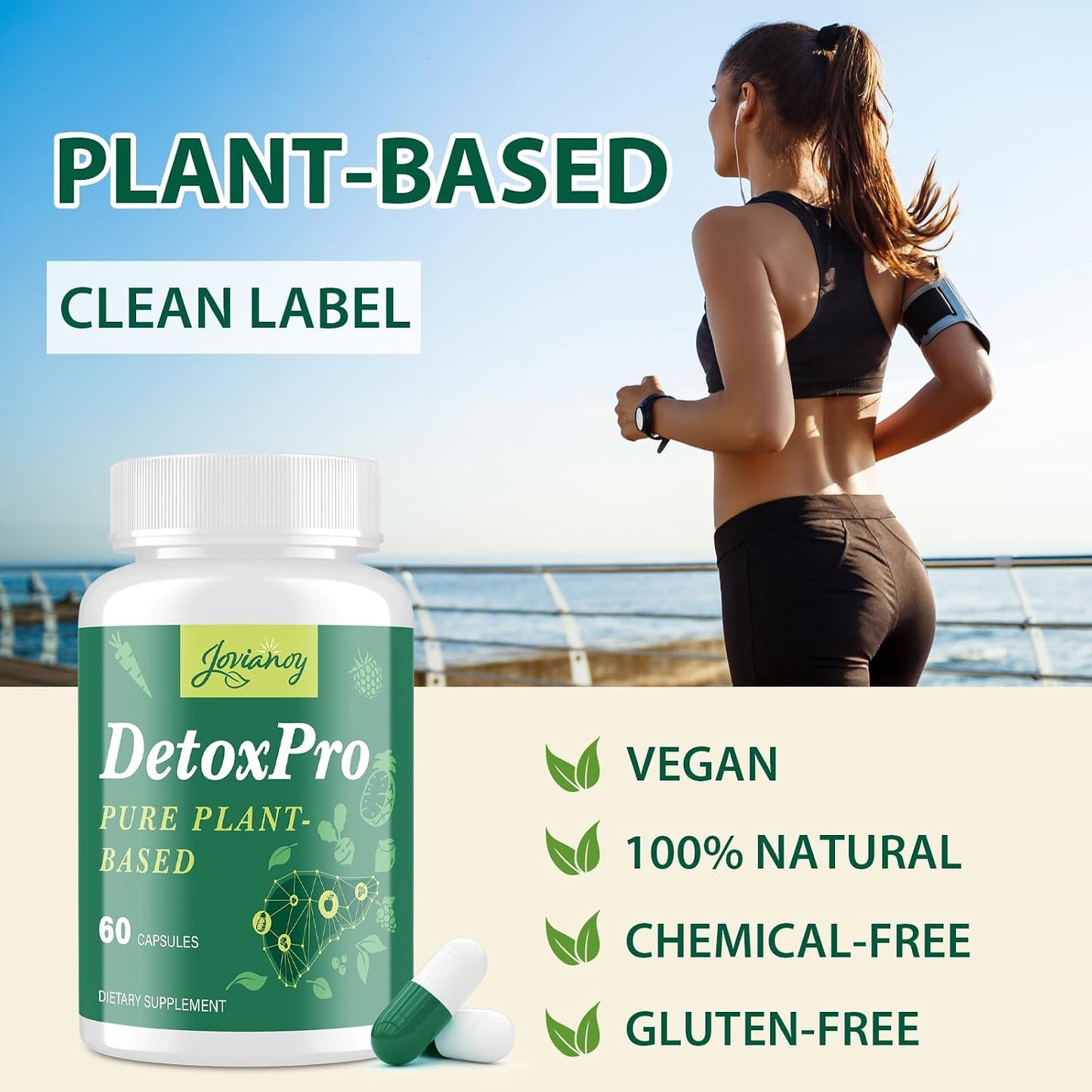 1000 MG Detox & Cleanse Capsules, 26-in-1 Plant-Based Formula for Detoxification, Detox Supplement for Women & Men, Natural Trace Binder, Liver, Antioxidant & Digestive Function, Vegan, 60 Counts