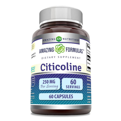 Amazing Formulas Citicoline 250 mg | Capsules Supplement | Non-GMO | Gluten Free | Made in USA (60 Count)