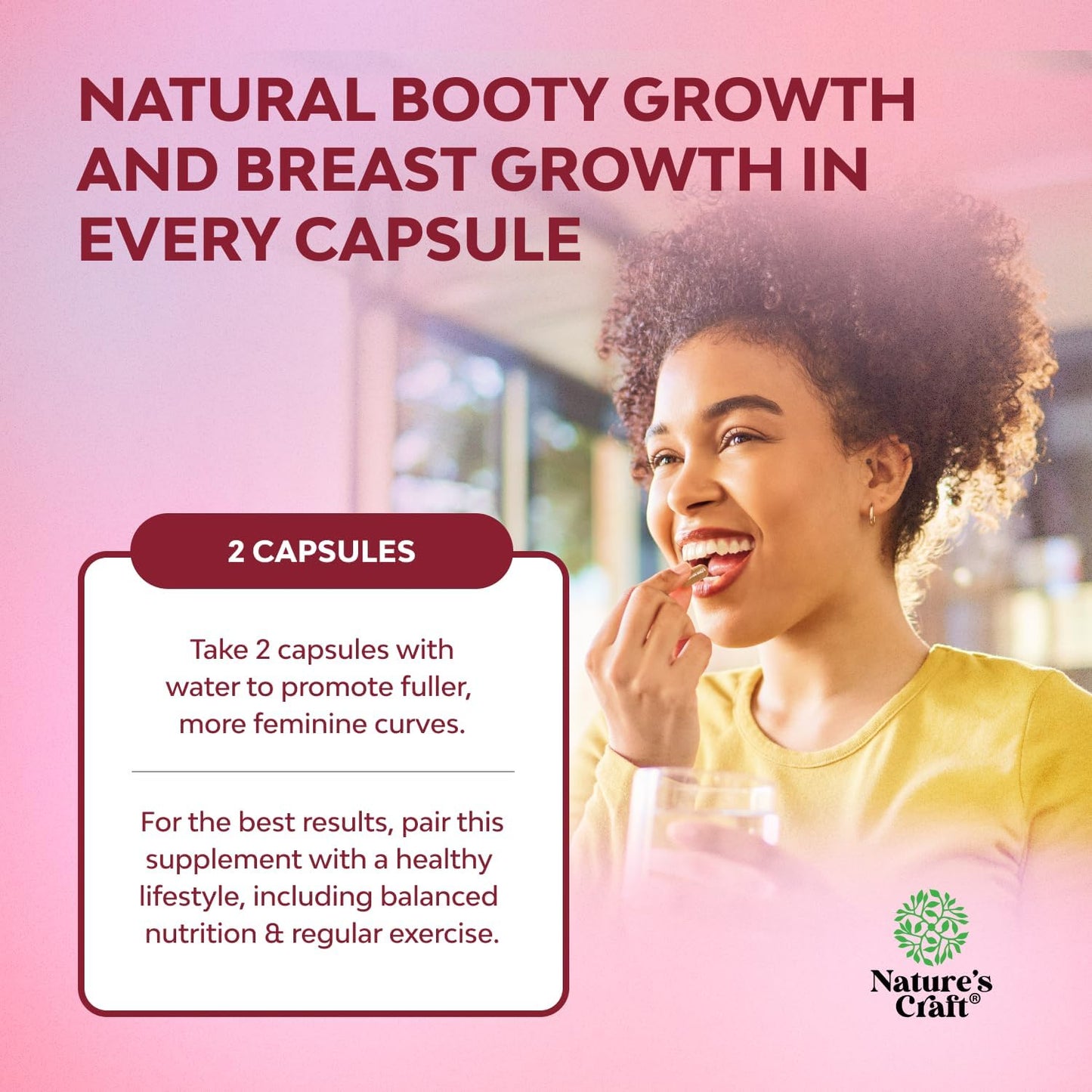 G-Curve Butt and Breast Growth Capsules - Horny Goat Weed Muira Puama & Maca Root for Butt Growth Support - Advanced Herbal Formula - Supports Bigger Butt & Bigger Breast - Easy to Swallow - 60 Count