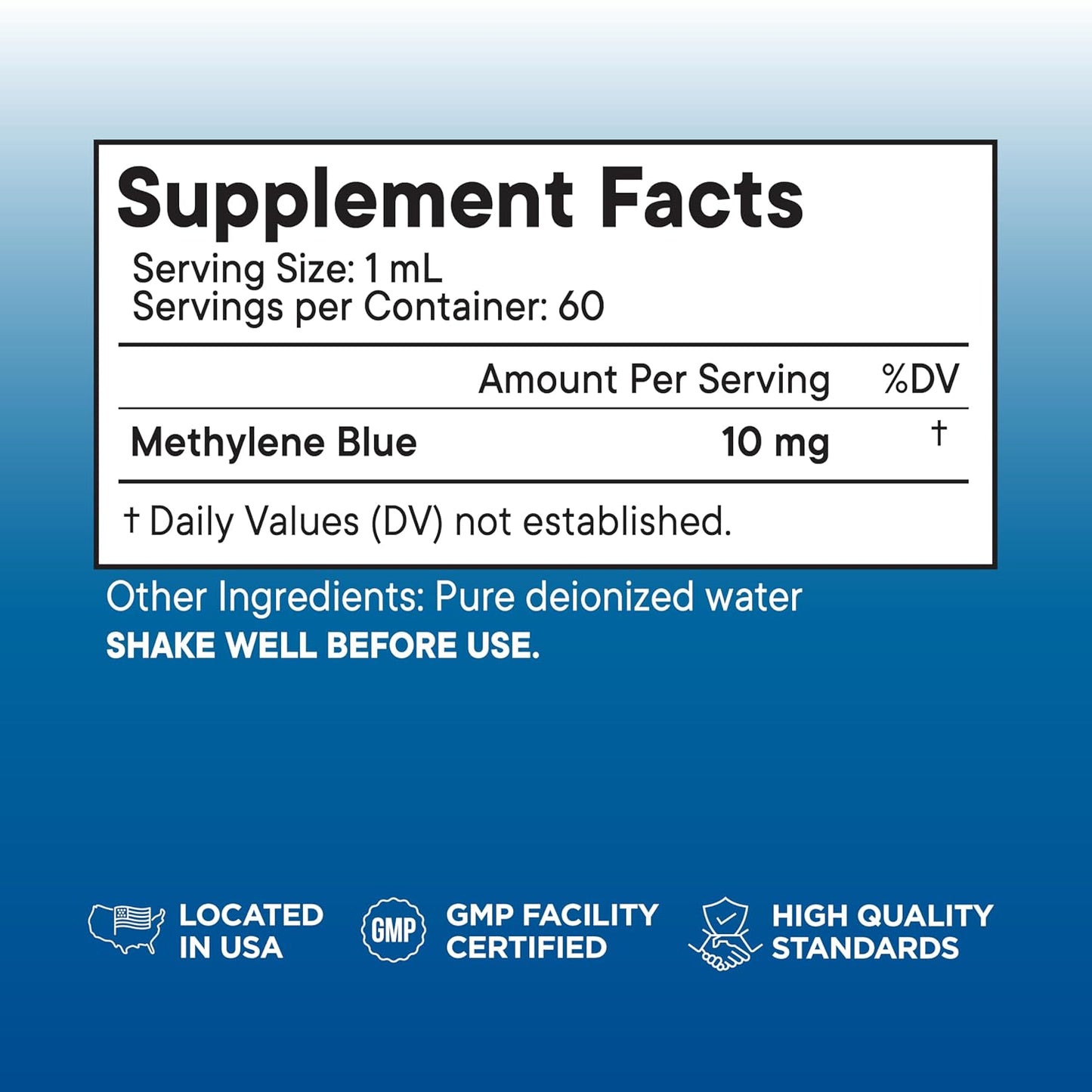Methylene Blue Pharmaceutical Grade 8 oz – Pharmaceutical Grade 1% Solution, 3rd Party Tested, Brain Health Supplement for Humans High Cognitive Support – Formaldehyde-Free Formula