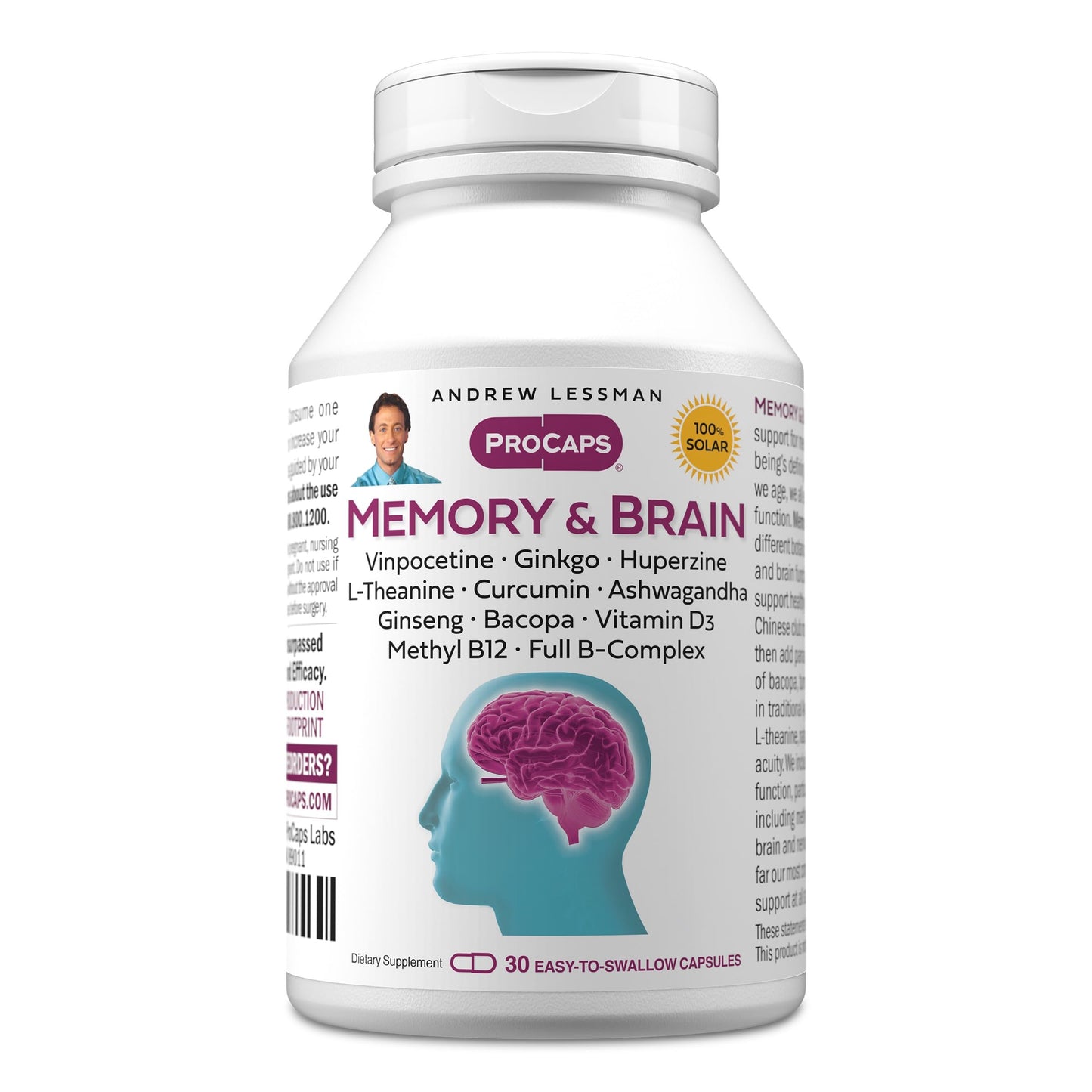 ANDREW LESSMAN ProCaps Memory & Brain Botanical Formula, 60 Capsules