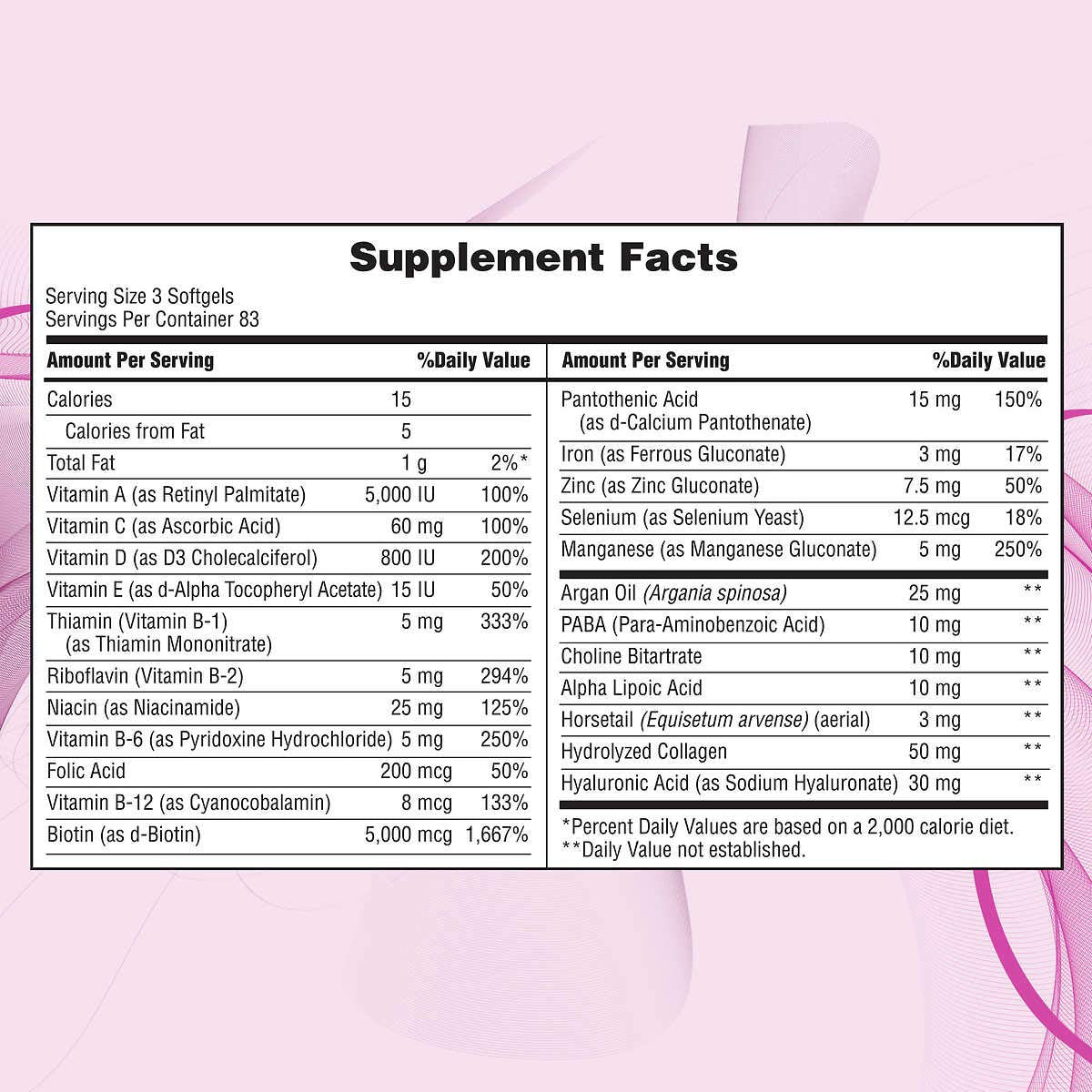 Nature's Bounty Hair Skin and Nails 5000 mcg of Biotin - 250 Coated Tablets Extra Strength