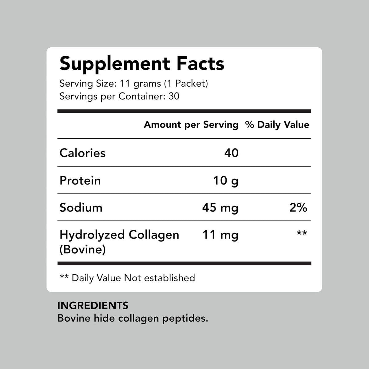 AMANDEAN Collagen Peptides Powder Packets, Grass-Fed, 30 Travel Sticks