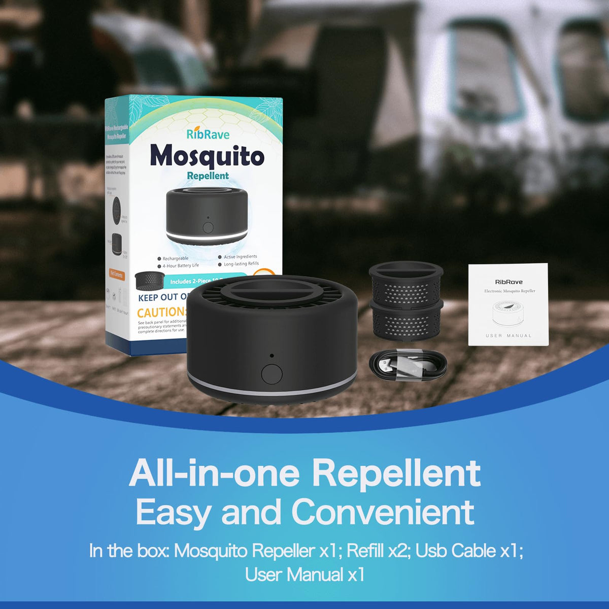Rechargeable Mosquito Repeller Outdoor Patio Bug Insect Repellent Indoor