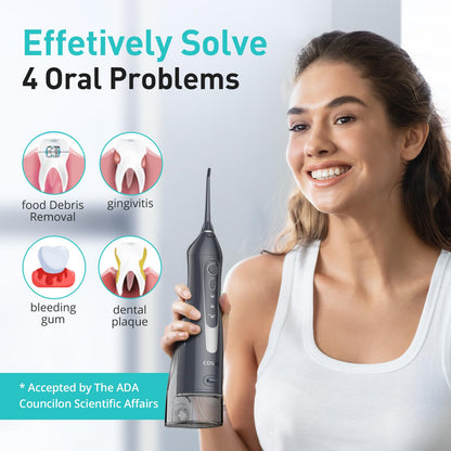 COSLUS ADA Accepted C20 Water Dental Flosser Pick, Professional Set Black
